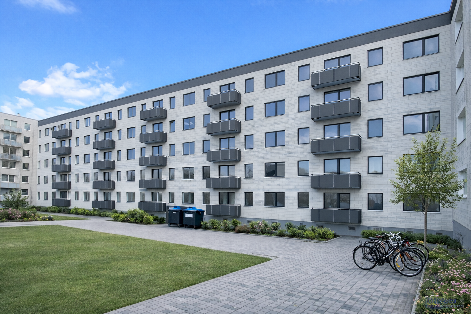 Rückansicht vom Plattenbau